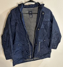 Gap Boys Nylon Jacket Medium Navy Blue Fleece Lined