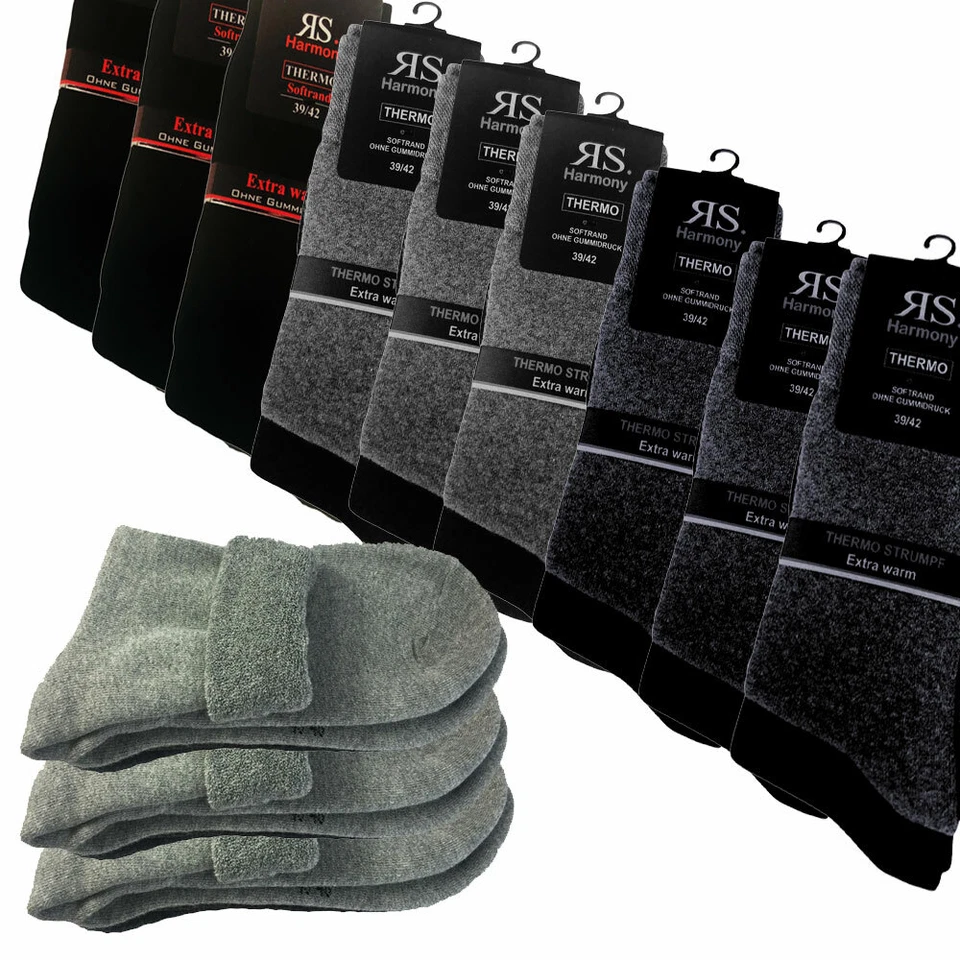 Thermosocken extra Innenfrottee dicke warme Wintersocken Strümpfe 39-46 Markenpr - Bild 3 von 4