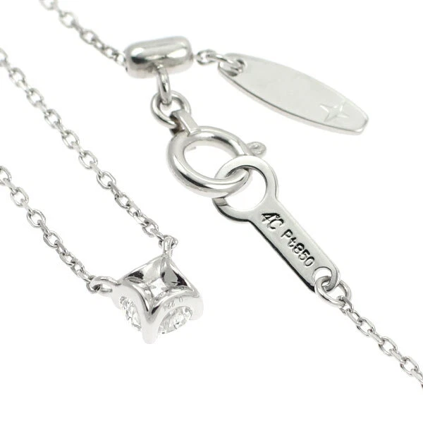 4℃ Presence Pt850 Diamond Pendant Necklace 0.224ct - Auth free shipping from Jap