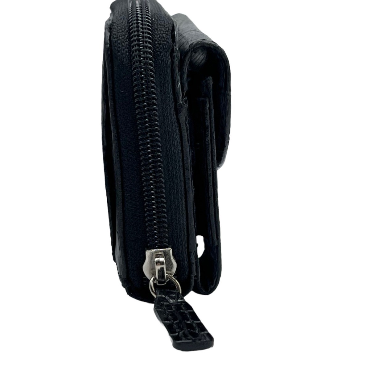 WalletBe Womens Wallet Accordion Crocodile Embossed Black Leather Wristlet  FLAW