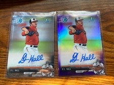 DL Hall 2017 Bowman Chrome Purple Refractor Auto #'d 236/250 + Base Auto
