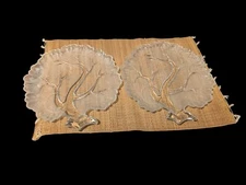 Vintage Hazel Atlas Snack Plates Apple Orchard Tree of Life Clear Crystal Set 2