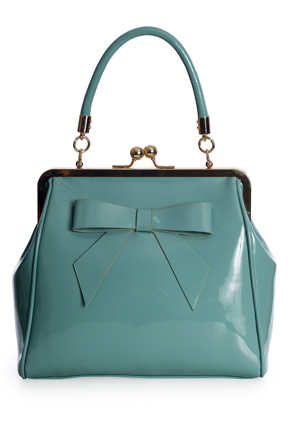 Turquoise Retro American Vintage 50s Rockabilly Shiny Handbag Bag BANNED Apparel