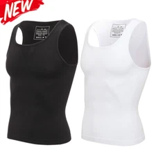 Mens Belly Compression Vest T Shirt Slimming Body Shaper Shapewear Tank Top