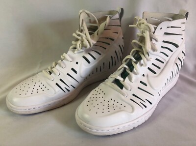 Nike~Joli Sky Hi Wedge Dunk 2.0~Women s Size 10A White w/Teal Hidden Wedge