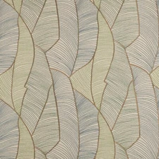 Larsen Large Scale Leaf Embroidery Fabric- Filao / Ocean 5 yds L9394-03