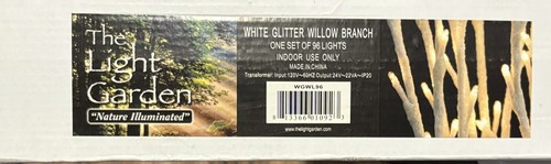 The Light Garden White Glitter Lighted Willow Branch 96 LED’s Home Decor 38 in - Picture 4 of 4