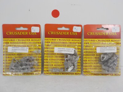 A305 Crusader USA Miniatures DAN001 (X2) DAN002 Norman Spearmen Metal Figs Lot