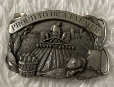 Vintage The American Farmer-Best In the World Belt Buckle 1984 Preowned