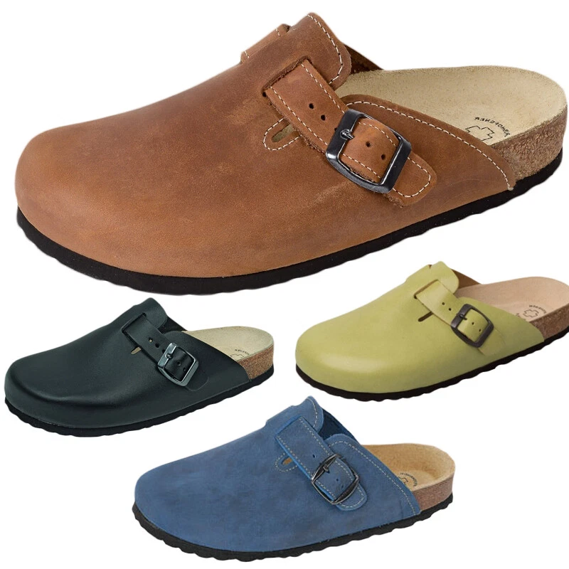 Weeger Clogs Hausschuhe Pantoletten Naturkork Berufsschuh Leder Unisex 41510