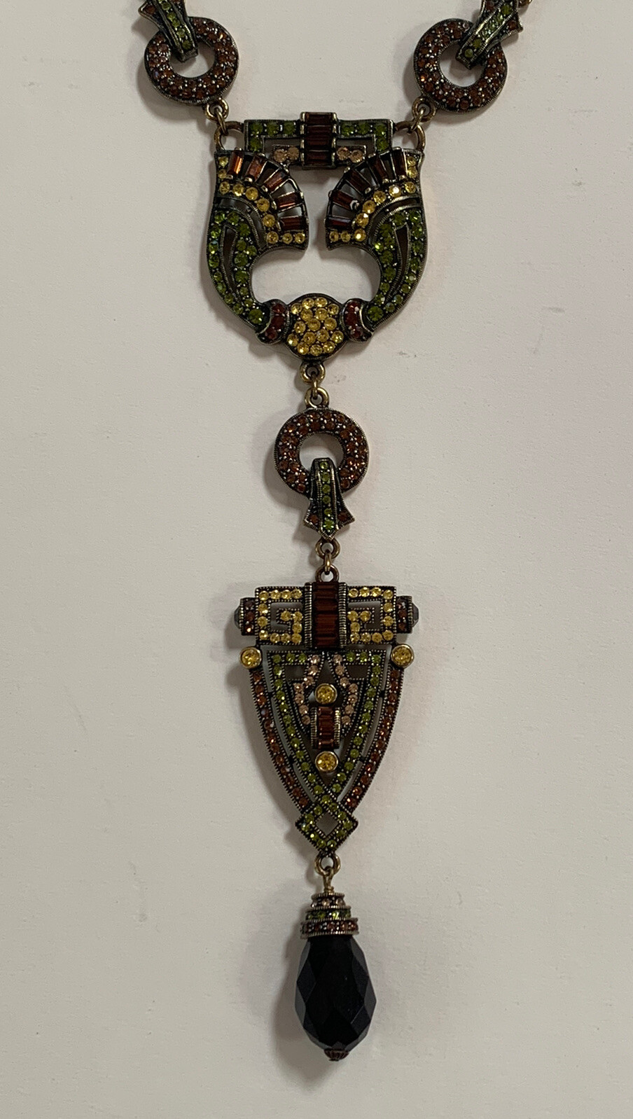 HEIDI DAUS NECKLACE STATEMENT Dangle Drop Vtg RHI… - image 2