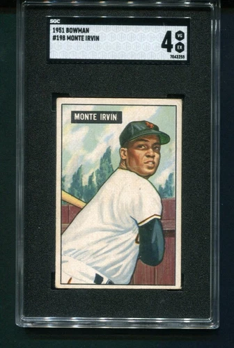1951 Bowman Monte Irvin Rookie New York Mets #198 SGC 4