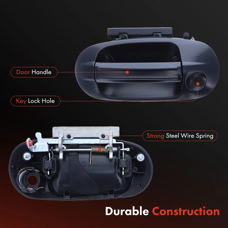 4x Manija de puerta exterior negra con textura para Ford Expedition 2003-2017 delantera y trasera Foto 4 de 4