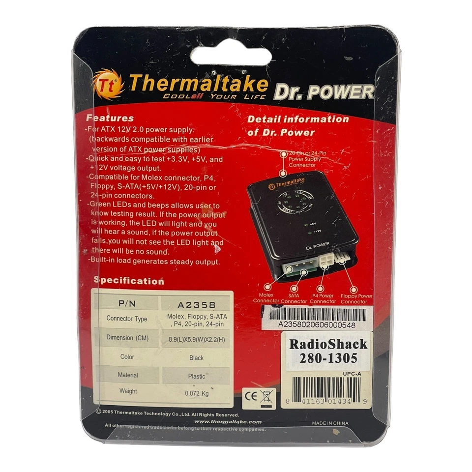 Thermaltake Dr. Power A2358 Power Visual Power Supply Meter / NEW - Image 2 of 2