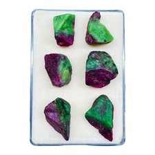 6 Pcs Natural Ruby Ziosite Rough 20-28mm Loose Unheated Gemstones Wholesale Lot