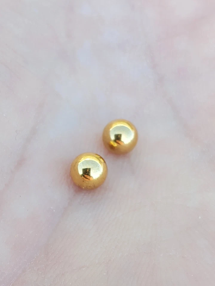 2 Gold Color 18g 16g 14g Externally Threaded Replacement Balls Gold Color - Image 3 of 4