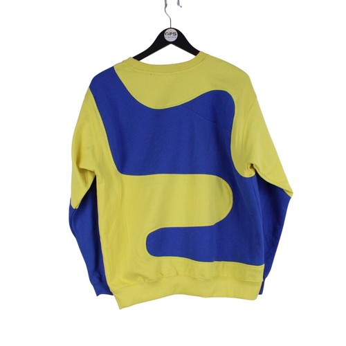 Sudadera vintage NIKE reelaborada jersey azul y amarillo para hombre | talla pequeña - Imagen 6 de 7