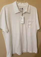 Sz 2XL MEN'S Polo Shirt. GOODFELLOW  CO, True White, SHORT SLEEVES