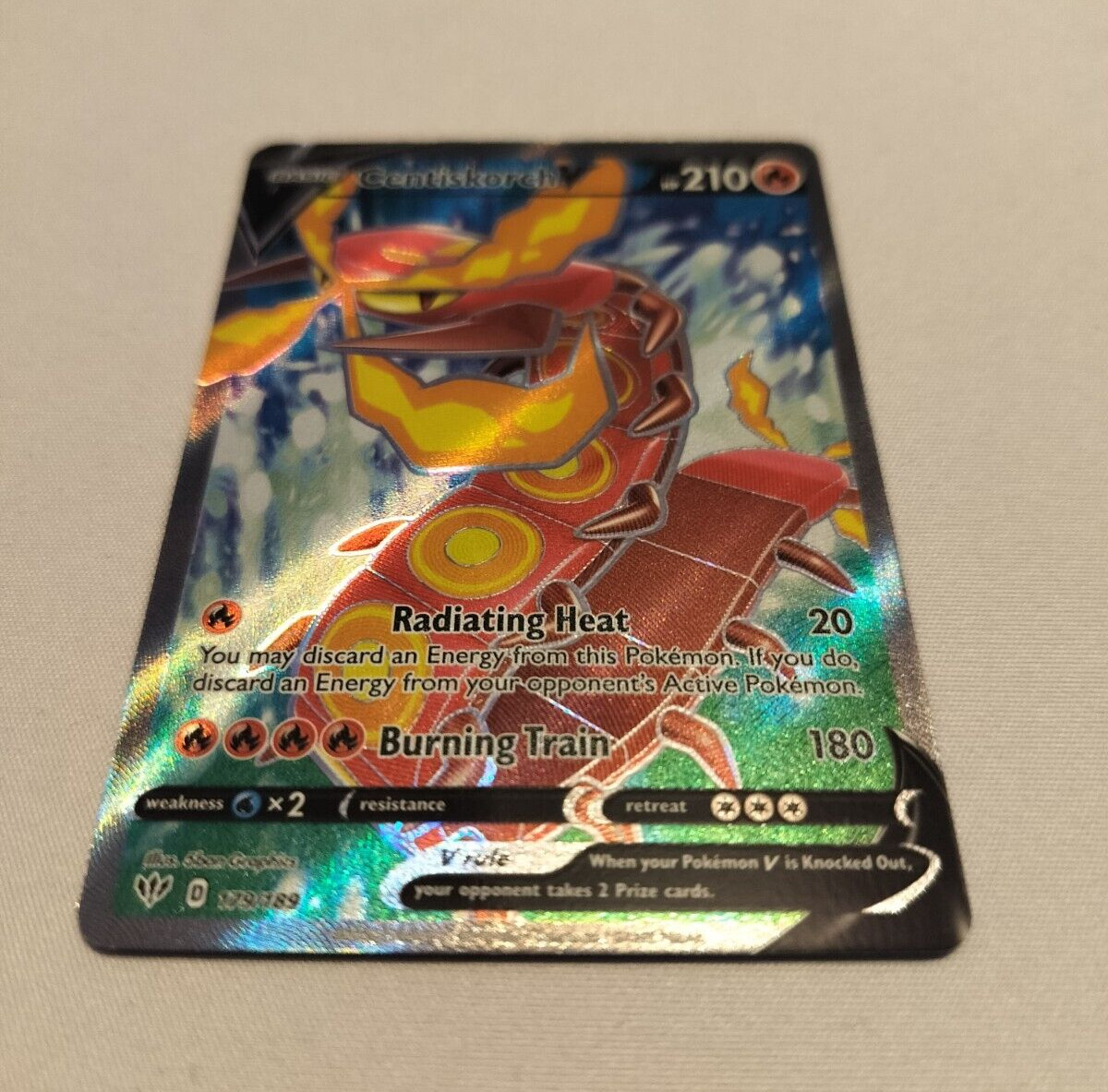 Pokémon TCG Centiskorch V Darkness Ablaze 179/189 Holo Full Art Near Mint