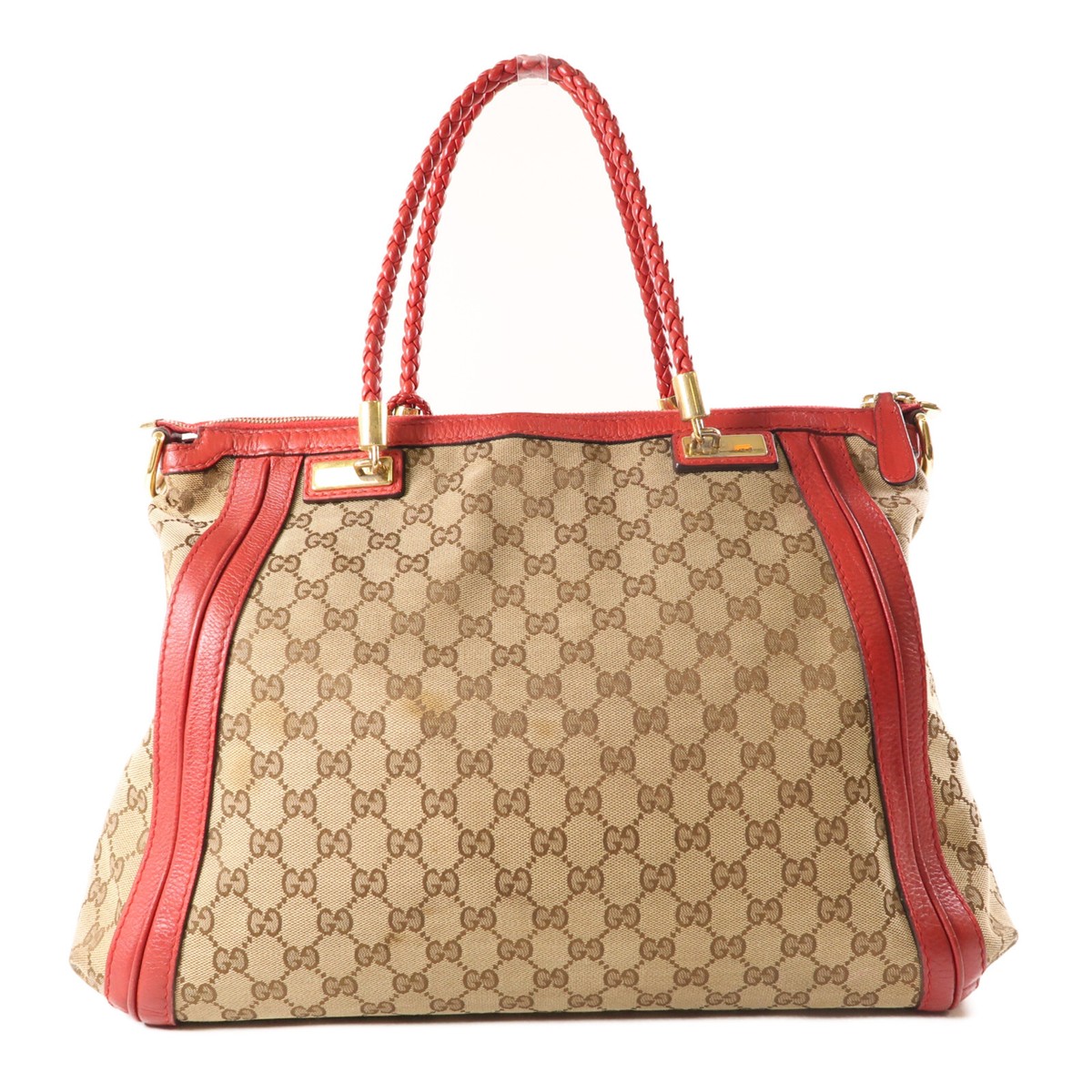 GUCCI A3トートバッグ GUCCI GG GHW Shoulder Handbag 269946 Canvas Red Brown | eBay
