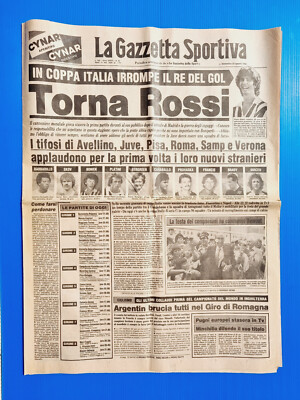 Gazzetta Dello Sport 22 Agosto 1982 Paolo Rossi juventus avellino pisa