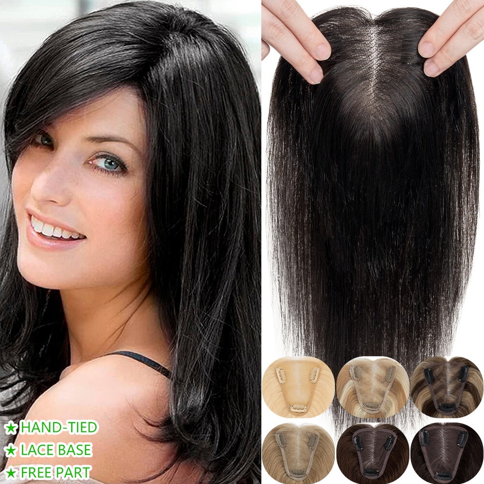 Clip de pieza gratis en top de encaje para mujer 100 % Remy cabello humano toupee peinado