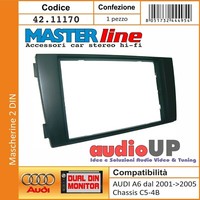 Radio Einbaurahmen 2 Din Audi A6 2001 Bis 2005 Chassis C5-4B. Doppel-Din Adapter