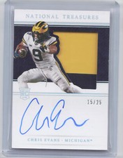 2021 National Treasures Collegiate #121 Chris Evans Silver RC Patch Auto #/25