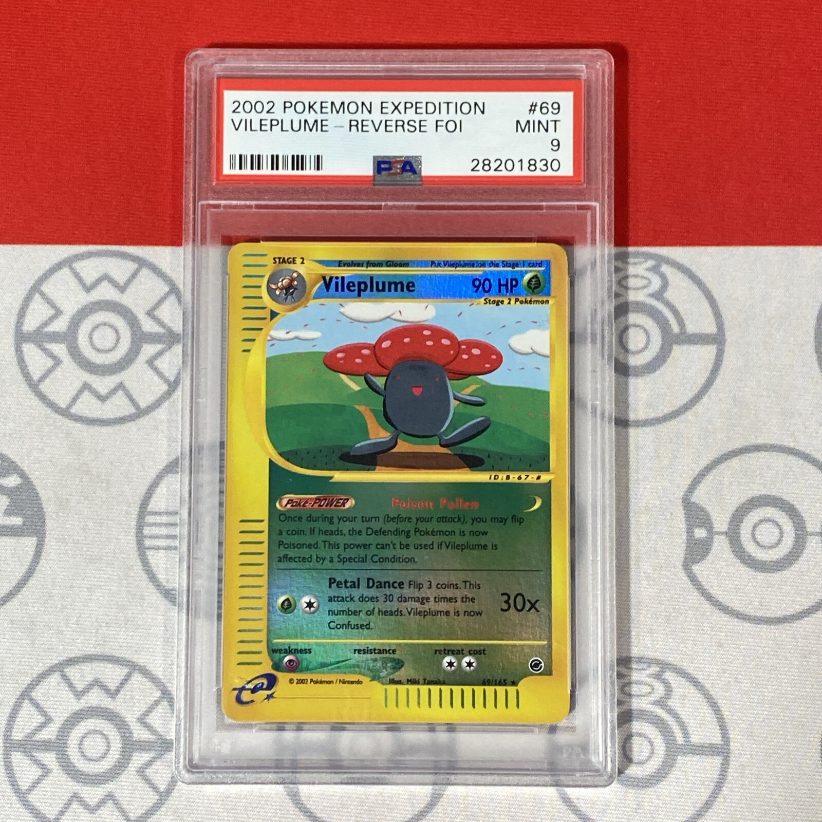 PSA 9 Vileplume 69/165 Reverse Holo 2002 Pokemon Expedition 1830