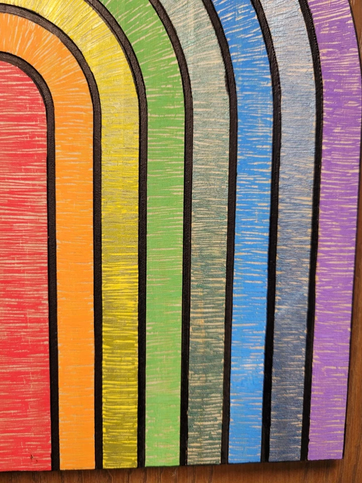 Reversible Rainbow Chalkboard w/ Chalk, 11 x 11 inches - Image 2 of 3