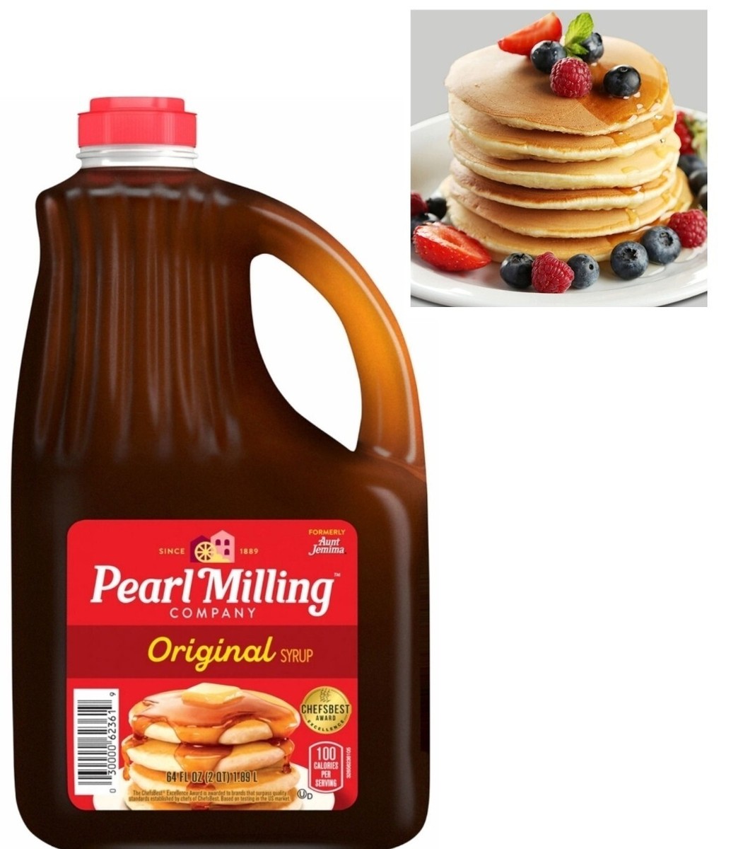 Syrup Aunt Jemima Self Rising Flour Pancake Recipe Pearl Milling Company  Original Syrup 64 Ounce Pack, image size:1068x1200