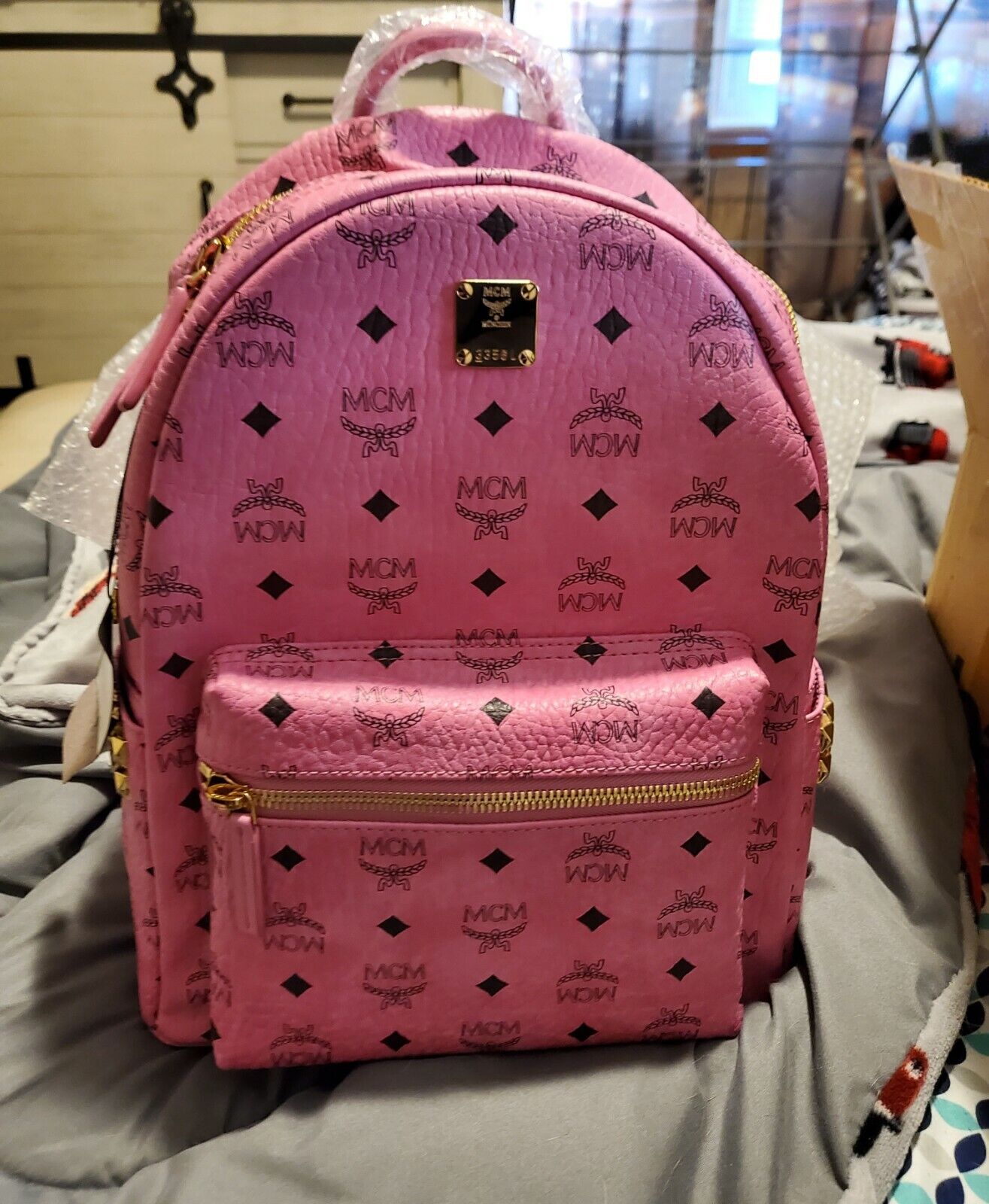 MCM Backpack Pink Small New