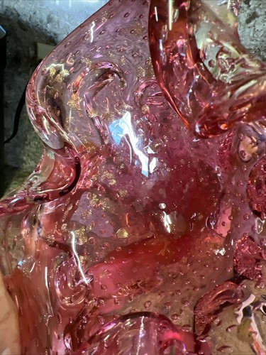 Vintage Murano Bullicante kontrollierte Blase Roségold Aschenbecher Schmuckschale EUC - Bild 4 von 9