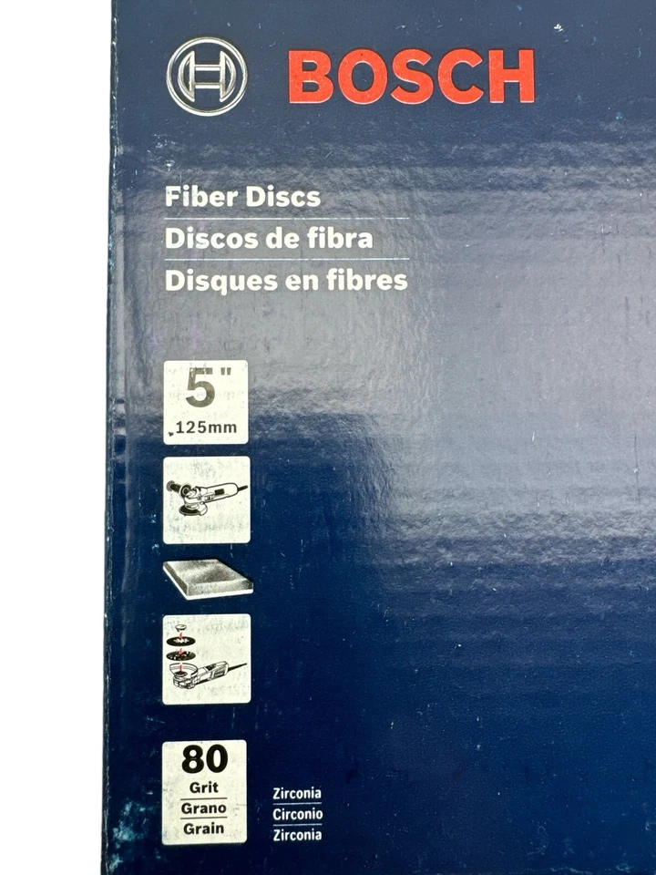 Bosch X-Lock 5 Inch 80 Medium Grit Abrasive Fiber Sanding Discs 25 Piece FBX580 - Image 3 of 4