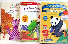 Baby Genius 2  Baby Einstein 1 Early Learning Lot of 3 DVD's Missing bonus CD