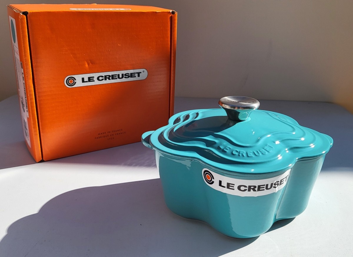 LE CREUSET - 花音 Le Creuset Cast Iron Flower Cocotte - Turquoise - 2.25 qt