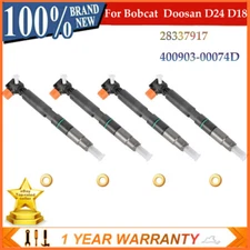 4X Genuine Original Injectors w/ Copper Washer for Bobcat Doosan D18 D24 Delphi