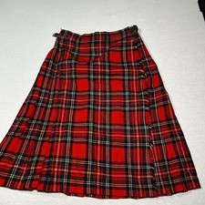 VTG Scott the Kilt Maker of Aberdeen Scotland Red Tartan Plaid Skirt Kilt 60s