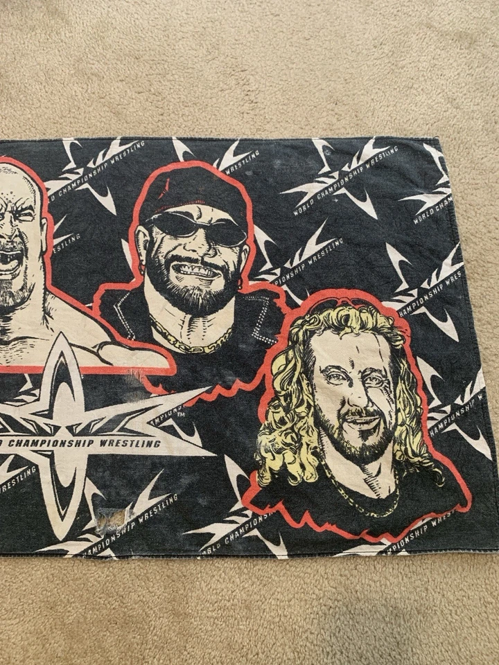 Toalla de playa vintage años 90 WCW piedra de lucha Cold Sting Macho Man Foto 3 de 4