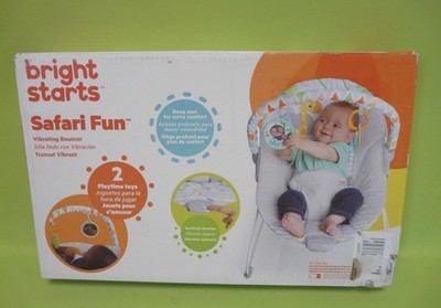 Bright Starts Safari Fun Vibes Babywippe Bouncer Wippe + Vibrationen Spielbogen
