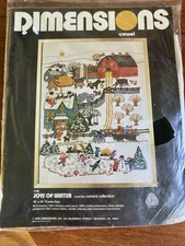 Dimensions JOYS OF WINTER Vintage Crewel Embroidery Kit Snowman Christmas 1120