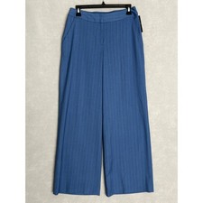 Tahari ASL Pin-Stripe Pant Wide-Leg Indigo Women's Size 4 NEW