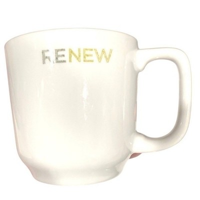Starbucks 2009 RENEW Mug White Ceramic Toki Japan Coffee Cup Minimalist 12oz