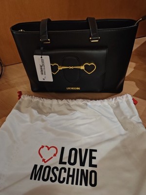 LOVE MOSCHINO HANDTASCHE schwarz gold neu! 