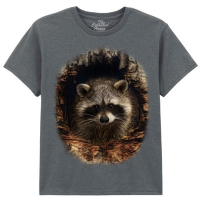 The Coloured House Kinder T-Shirt ''Through The Woodland Window - Racoon''