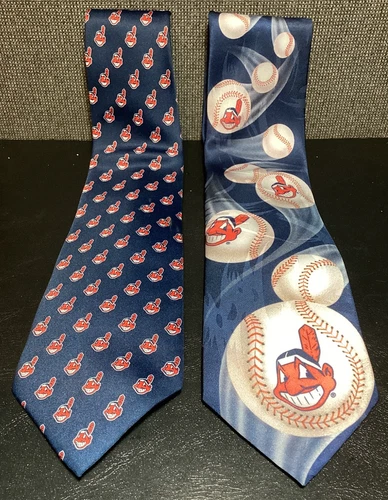 Lot of (2) Cleveland Indians Chief Wahoo NECKTIES