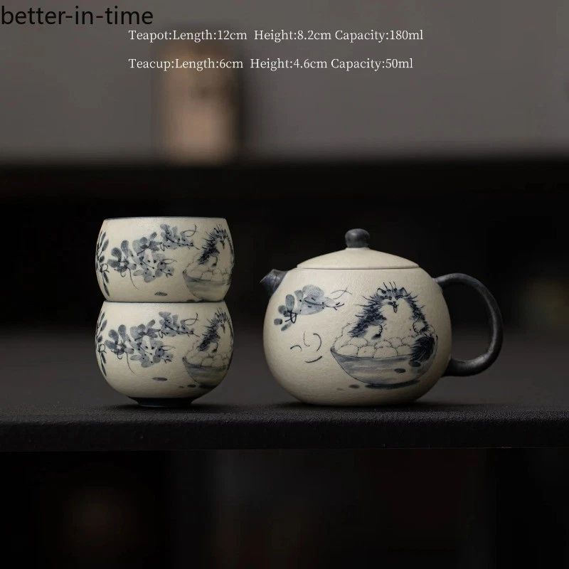 1 Juego de Tetera de Cerámica Linda Gato Xishi Tetera Exquisita Tetera Kung Fu Foto 2 de 4