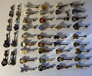Hard Rock Cafe 44 Guitar Pin Lot Collectible City Location Souvenir Pins