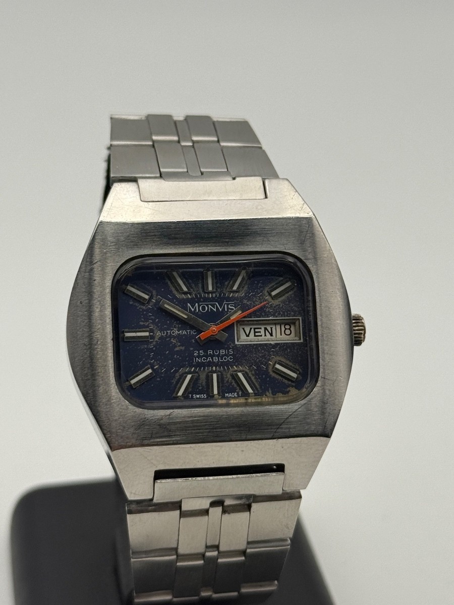 monvis diver vintage automatic eta steel 38mm 1518