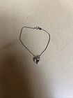 Vintage Puffy Heart Bracelet Silver tone Serpentine Chain 7" — photo 1